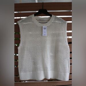 Abercrombie & Fitch Cream Knit Crochet Top